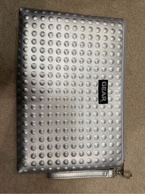 GEAR3 Silver Dot-Embossed Clutch